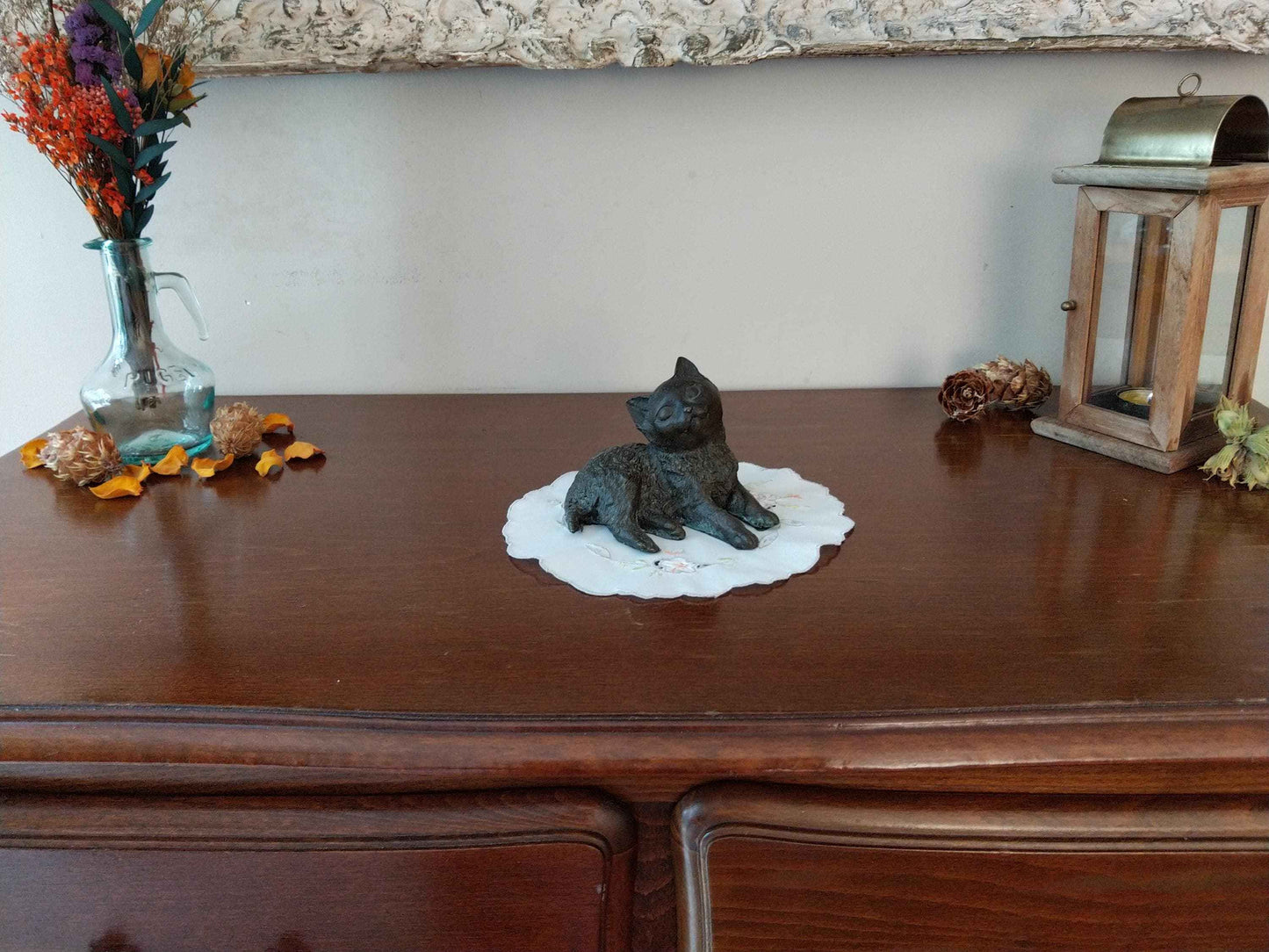 Statue chat bronze 20ème siècle - Sculpture artistique en bronze véritable