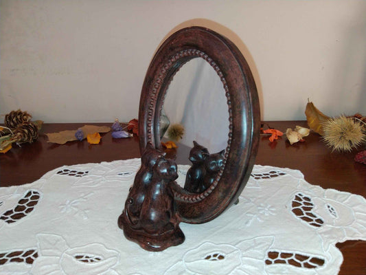 Ravissant miroir motif chats décoratif à poser pour une élégance féline