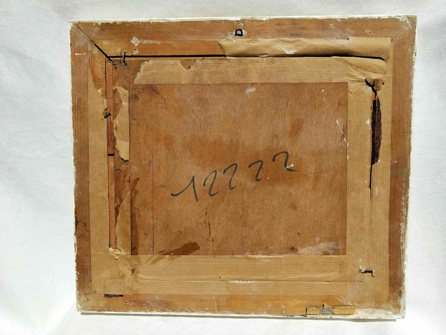 Peinture à l'huile MUDEL 1940, œuvre vintage de bergère et moutons