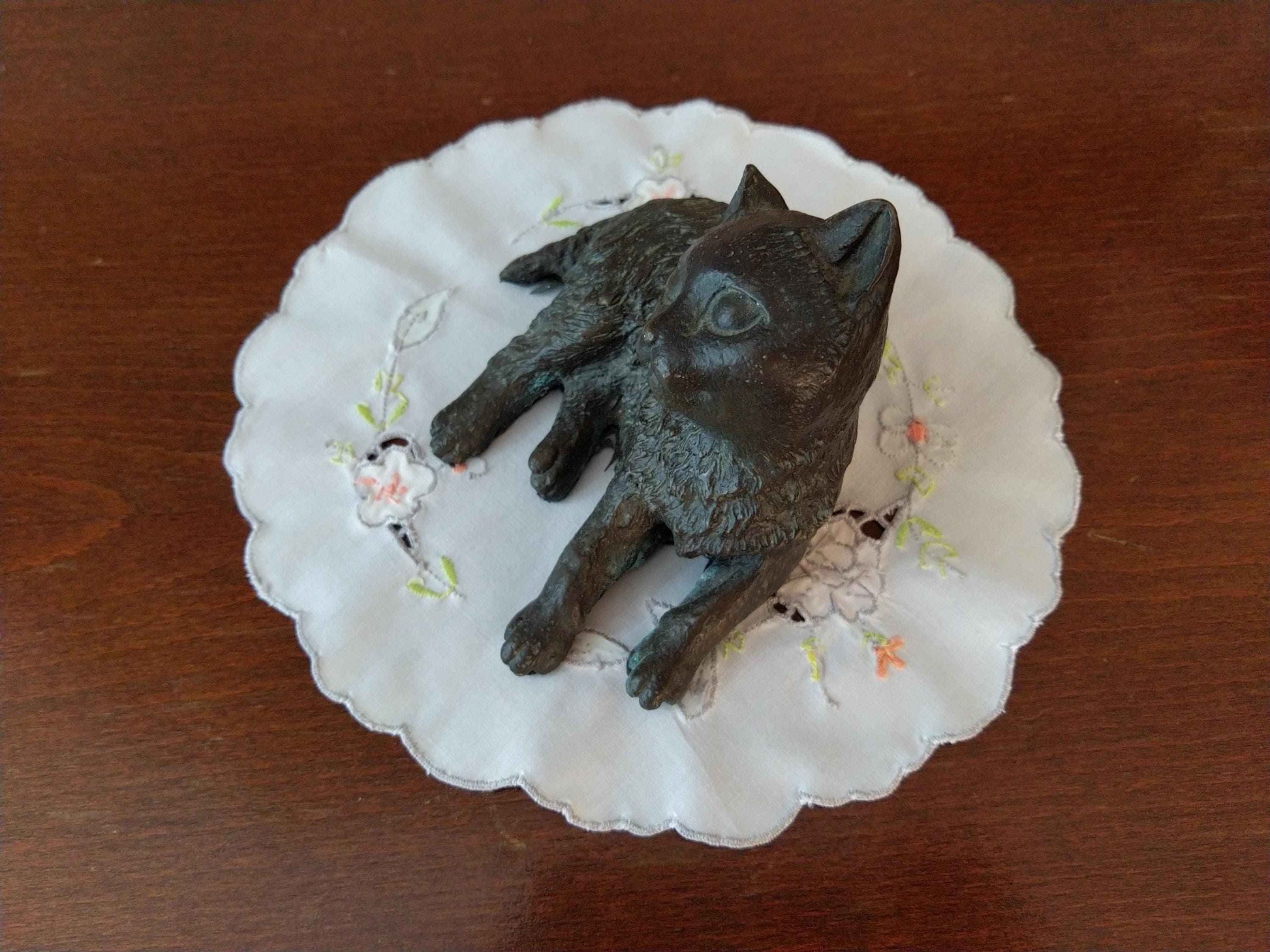 Statue chat bronze 20ème siècle - Sculpture artistique en bronze véritable