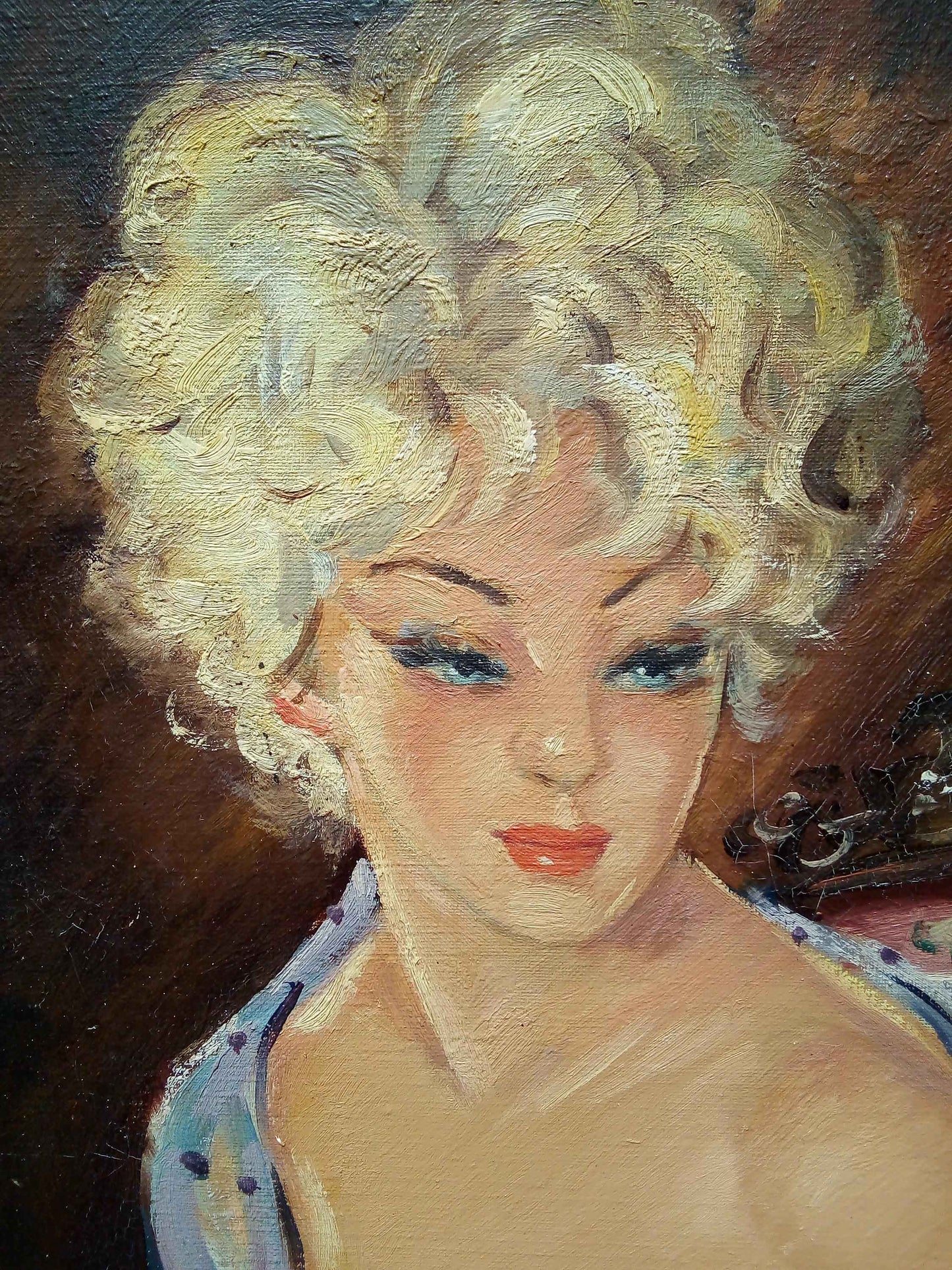 Peinture à l'huile Jean-Gabriel Domergue sur toile signée, années 1960