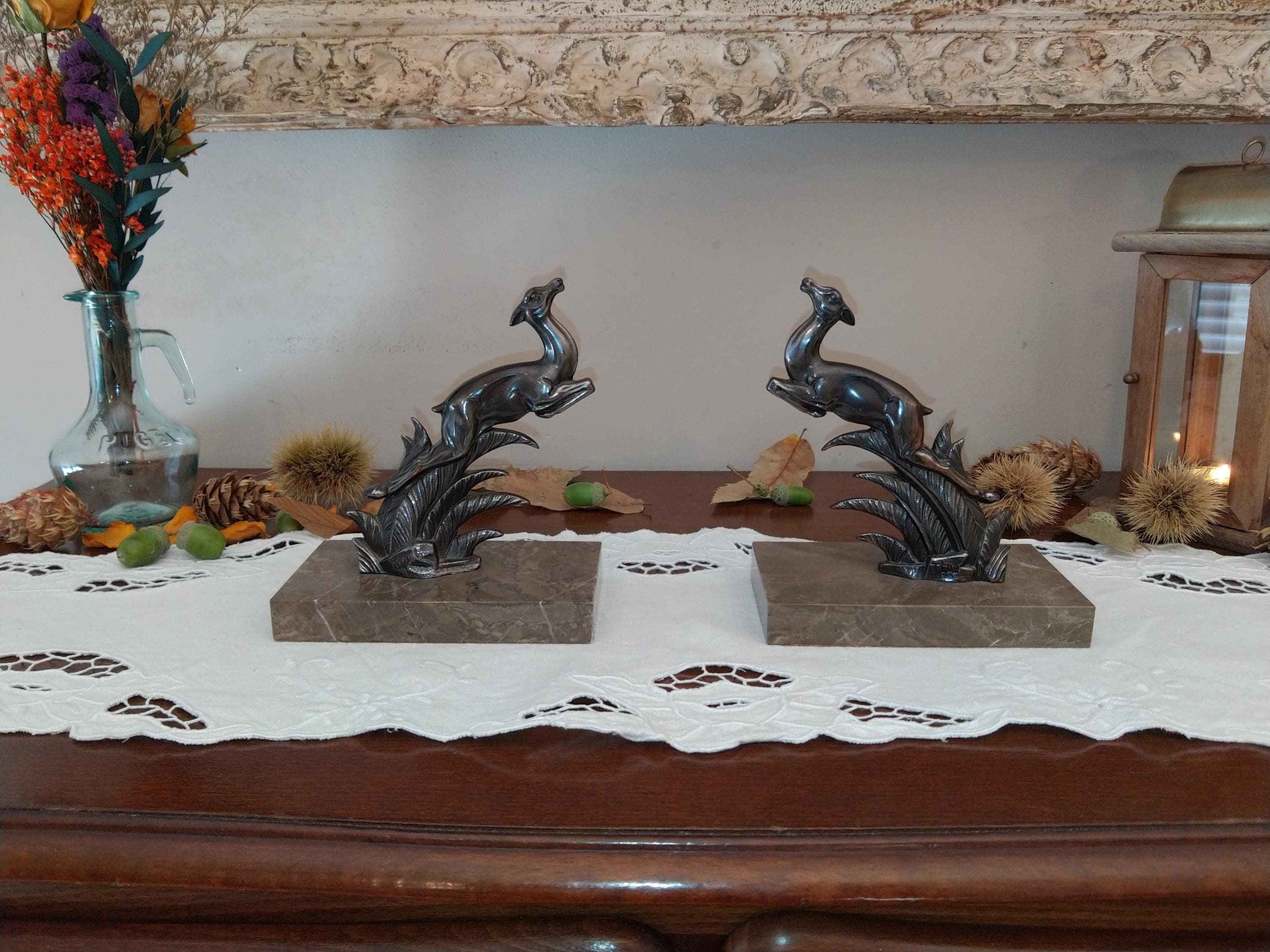 Paire de serre livres art déco 1930, signés TEDD