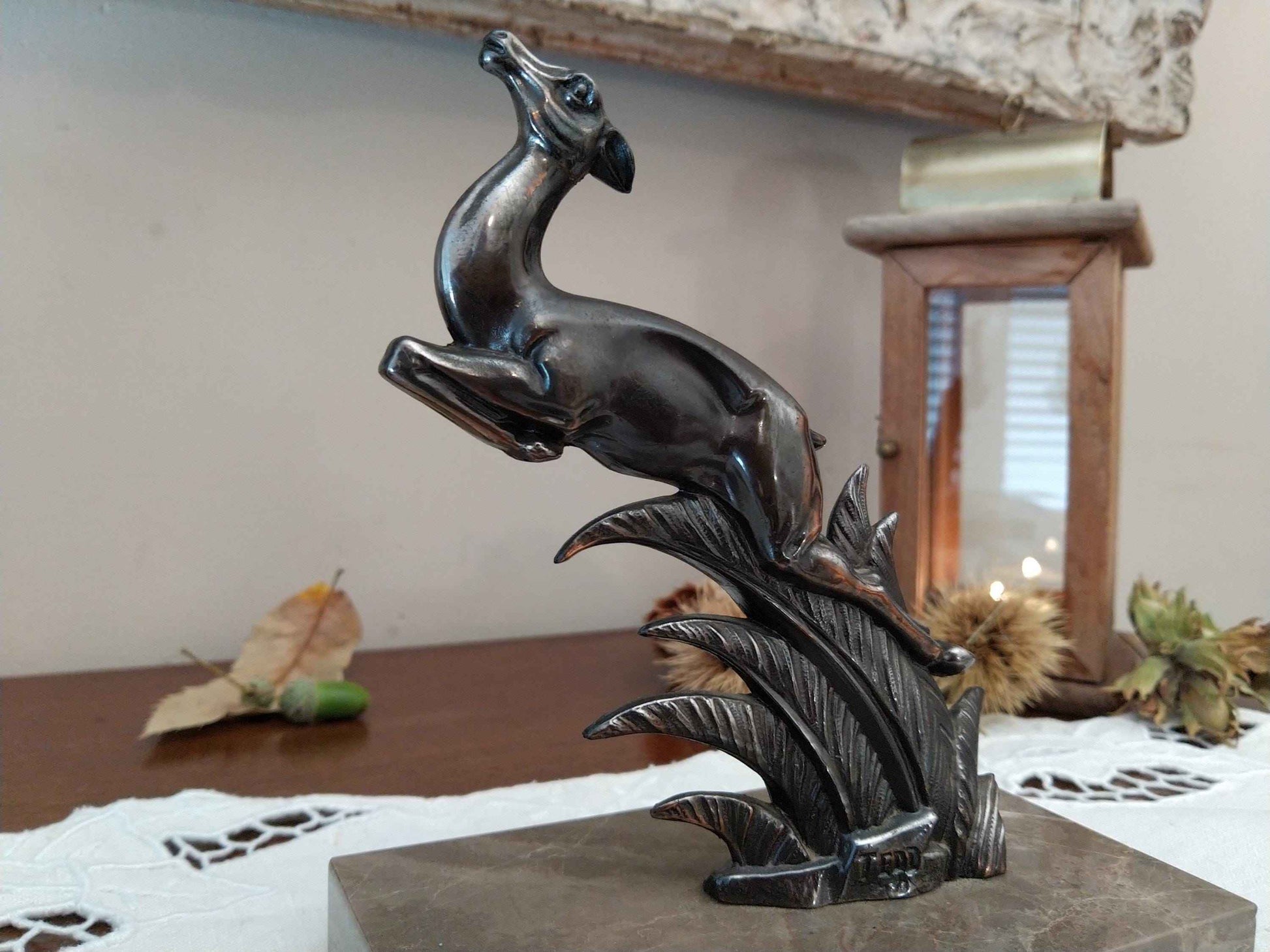 Paire de serre livres art déco 1930, signés TEDD