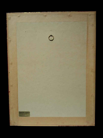 Aquarelle signée seconde moitié 20ème siècle, intérieur intime sur papier