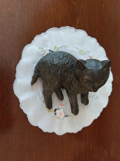 Statue chat bronze 20ème siècle - Sculpture artistique en bronze véritable