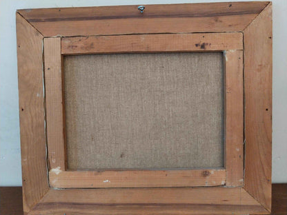 Peinture à l'huile signée AGDE La Balade au Port, unique, 1954