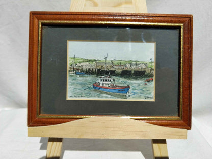 Aquarelle West Bag Harbor dans le Maine (USA), œuvre signée sur papier