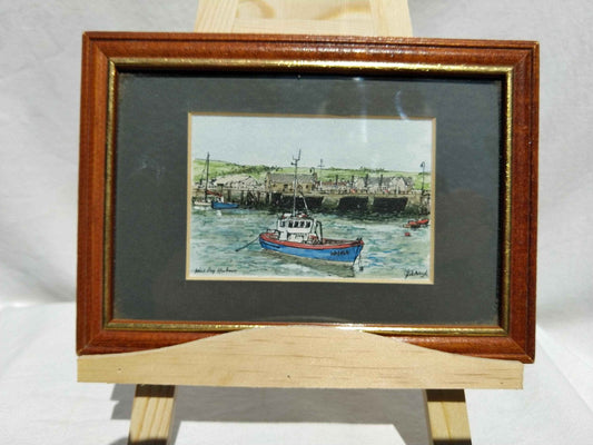 Aquarelle West Bag Harbor dans le Maine (USA), œuvre signée sur papier