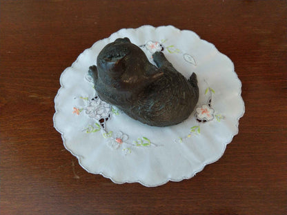 Statue chat bronze 20ème siècle - Sculpture artistique en bronze véritable