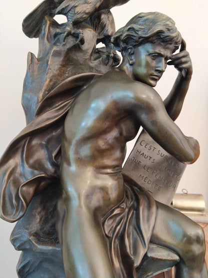 Sculpture bronze Emile PICAULT - Le Penseur, une œuvre d'art du 19e siècle à admirer