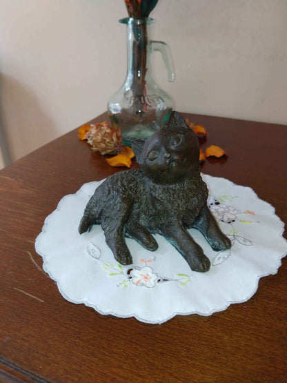 Statue chat bronze 20ème siècle - Sculpture artistique en bronze véritable