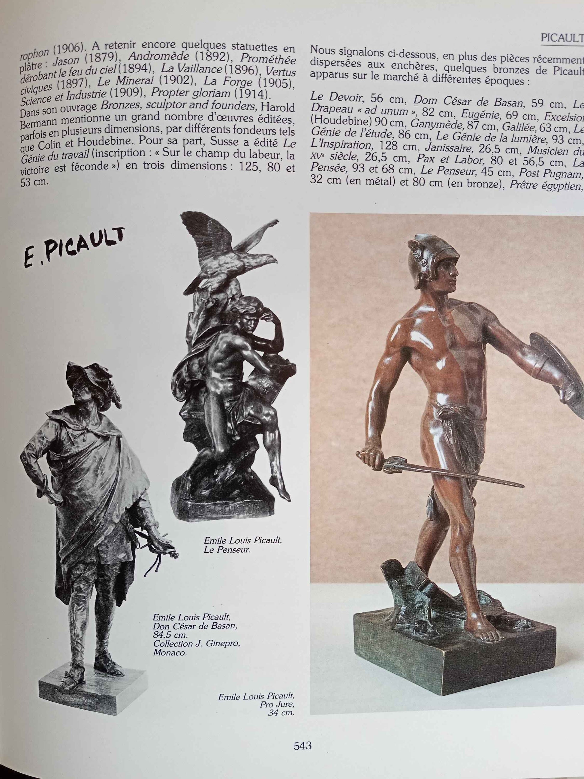 Sculpture bronze Emile PICAULT - Le Penseur, une œuvre d'art du 19e siècle à admirer