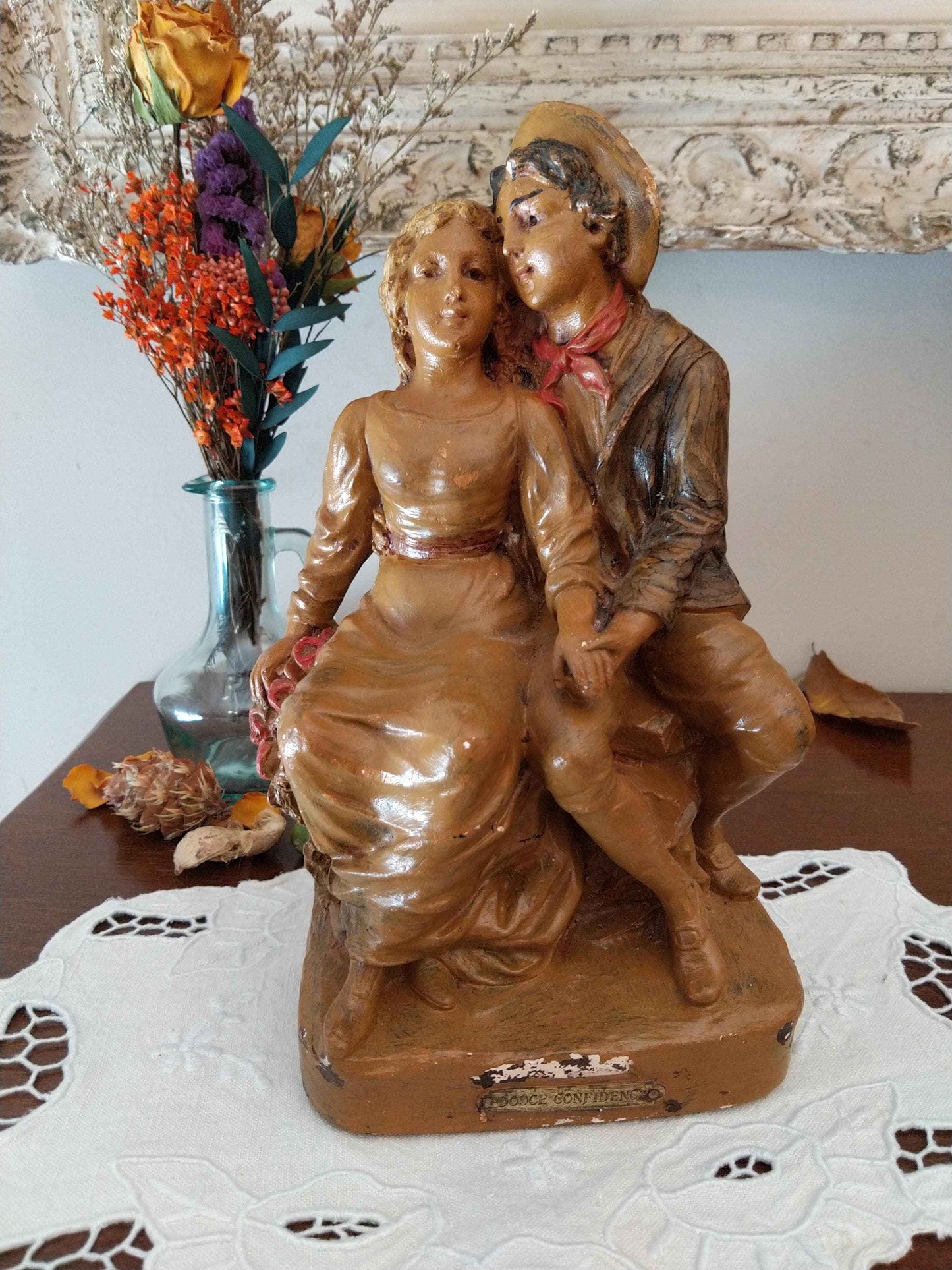 Statue plâtre années 1930, authentique fabrication française, numérotée