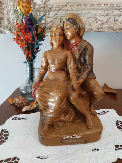 Statue plâtre années 1930, authentique fabrication française, numérotée