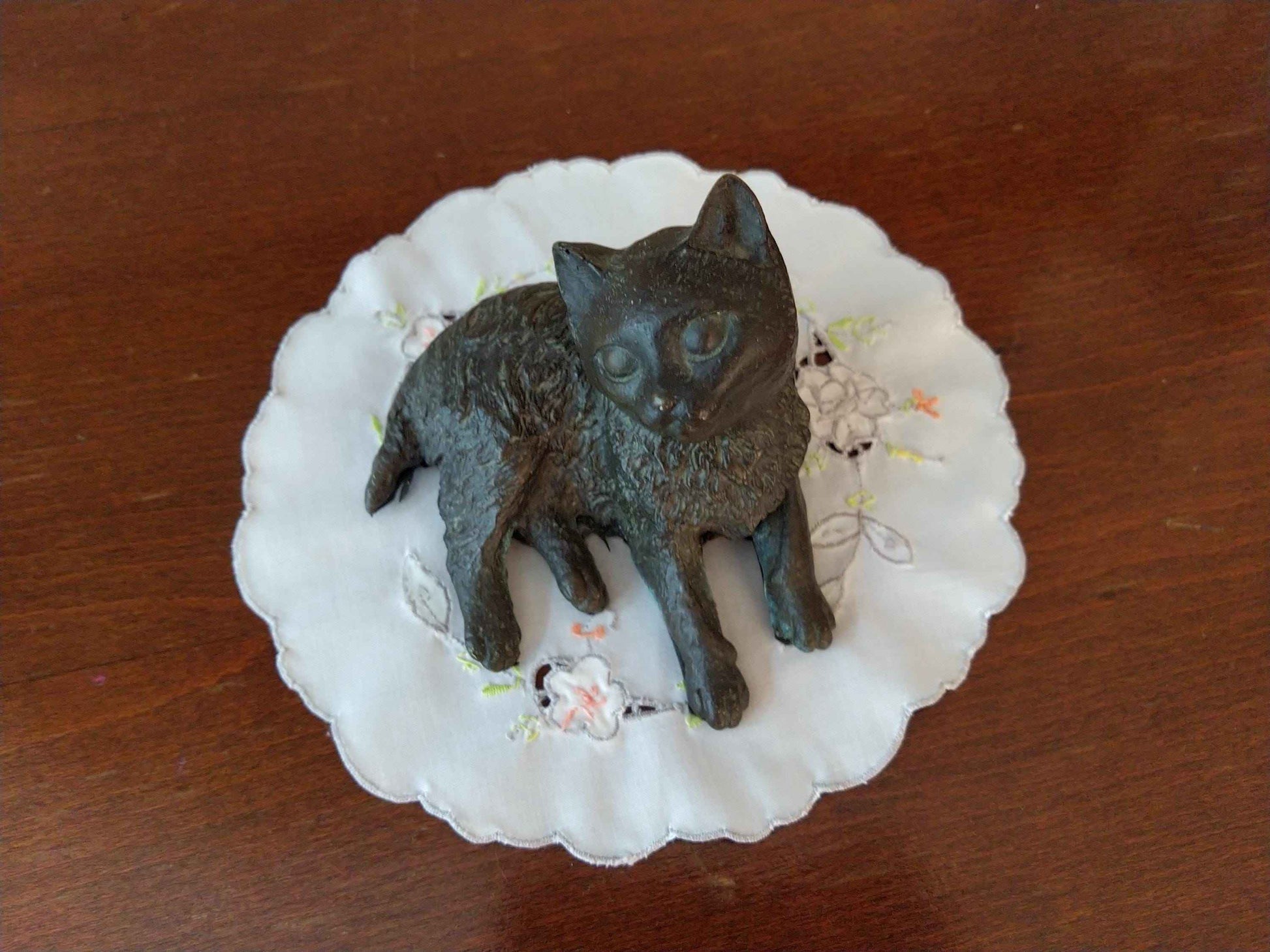 Statue chat bronze 20ème siècle - Sculpture artistique en bronze véritable