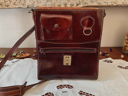Sacoche cuir homme vintage Calesa, sac à bandoulière en cuir authentique