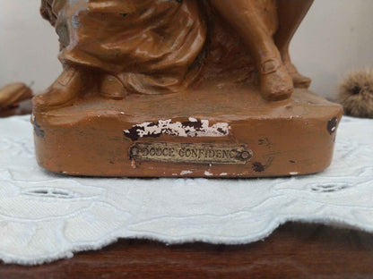 Statue plâtre années 1930, authentique fabrication française, numérotée