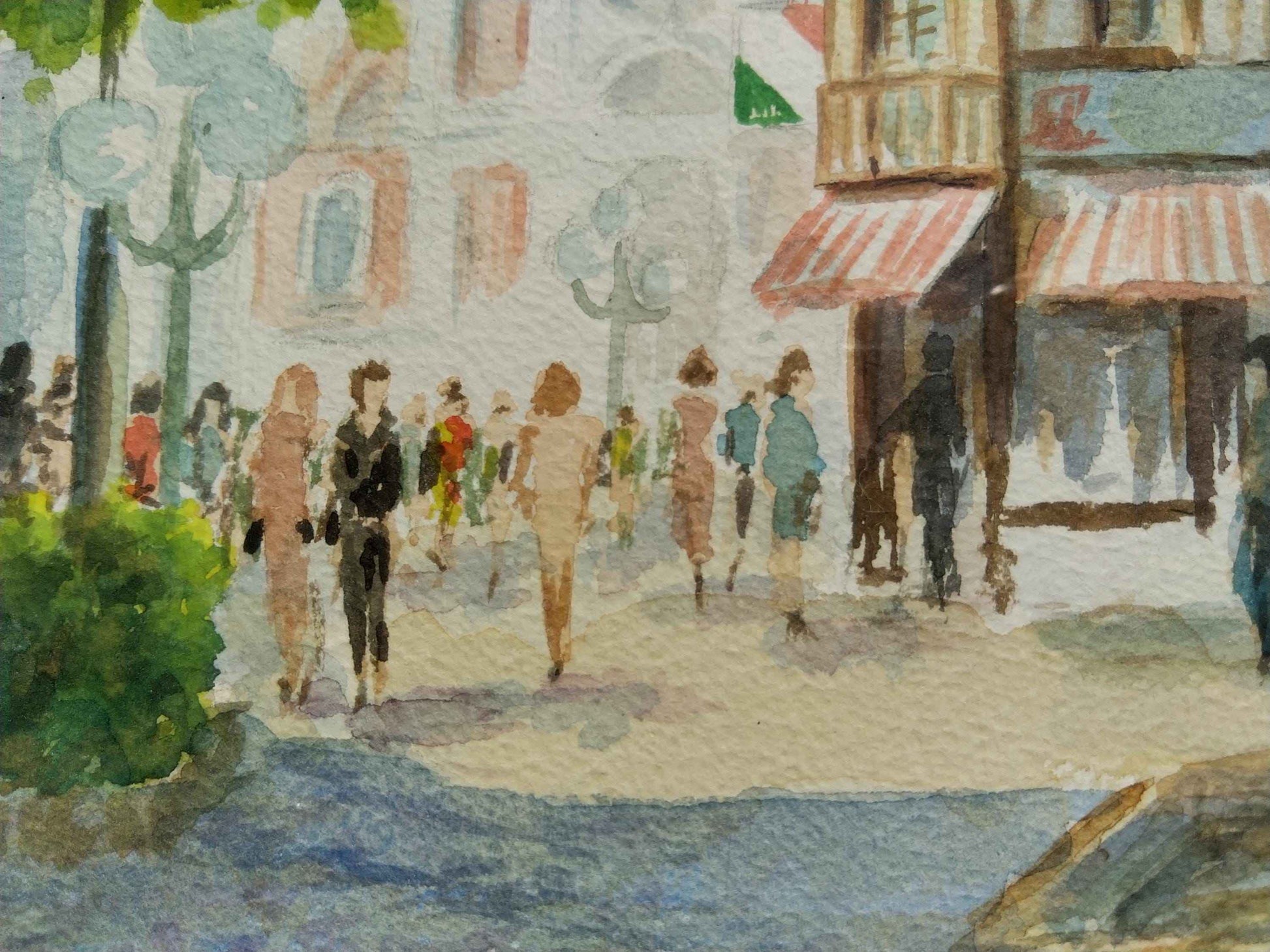 Aquarelle Place St Sever Rouen - Art unique de Normandie