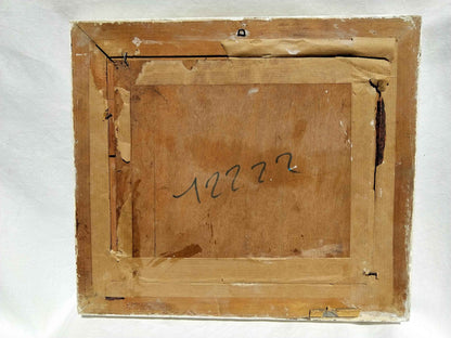 Peinture à l'huile MUDEL 1940, œuvre vintage de bergère et moutons