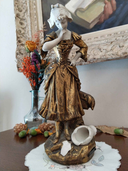 Paire de statues Art Nouveau MEDNOT - Édition limitée pour collectionneurs avec cachet du fabricant - Statue Art Nouveau MEDNOT