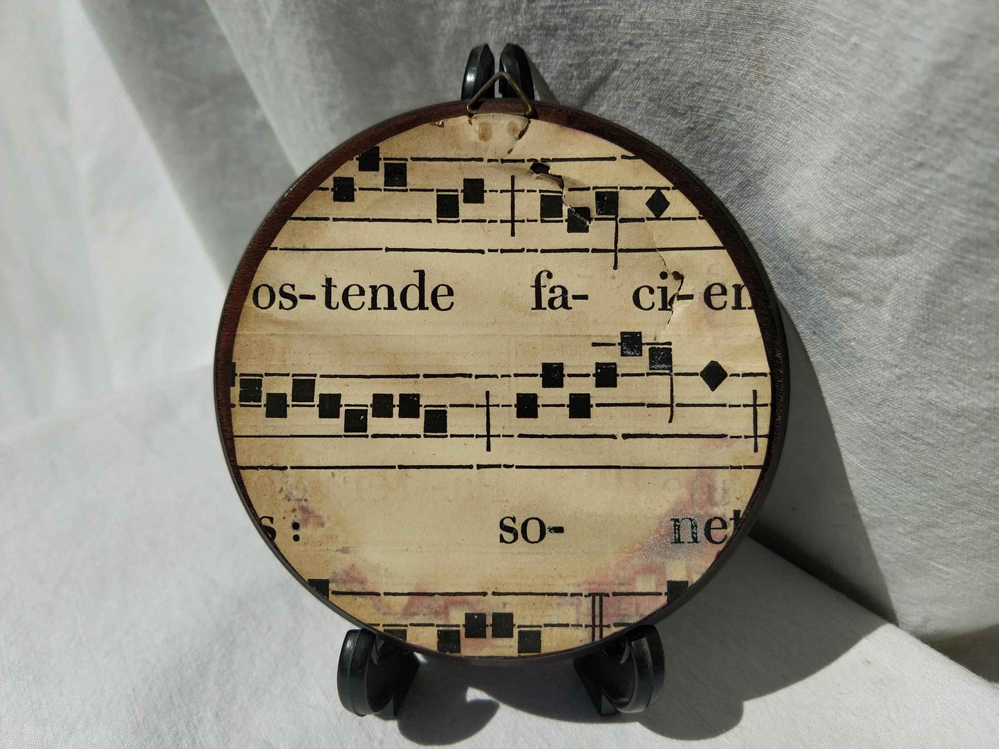 Peinture à l'huile signée HIL, œuvre d'art miniature vintage des années 1950