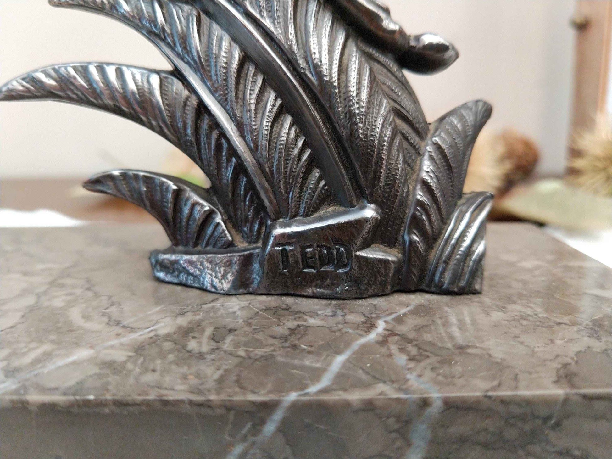 Paire de serre livres art déco 1930, signés TEDD