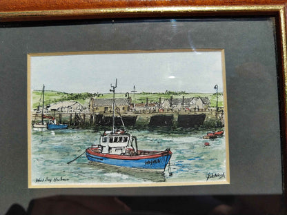 Aquarelle West Bag Harbor dans le Maine (USA), œuvre signée sur papier