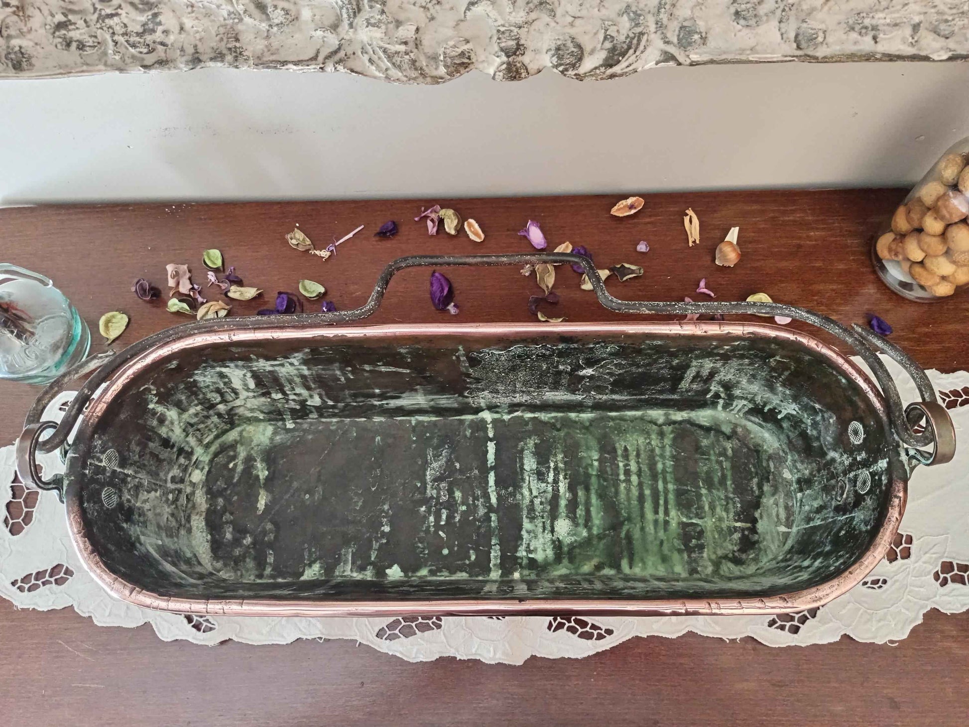 Poissonnière en cuivre vintage du 19ème siècle, bouilloire idéale pour le saumon