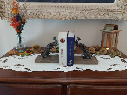 Paire de serre livres art déco 1930, signés TEDD