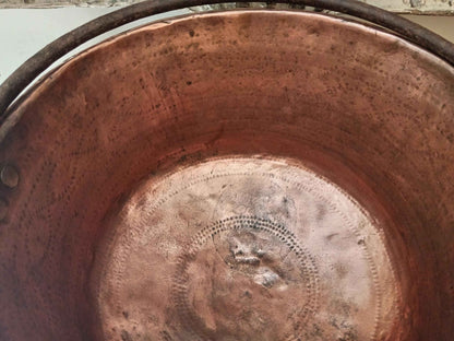 Grand chaudron cuivre ancien décor oriental 5.2 kg - Artisanat authentique