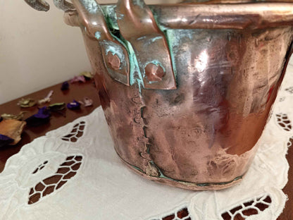 Poissonnière en cuivre vintage du 19ème siècle, bouilloire idéale pour le saumon